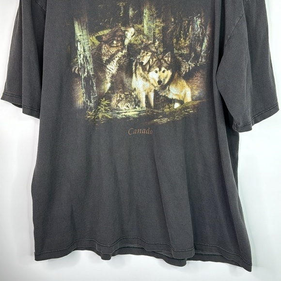 Vintage Quality Goods Wolf Canada Black Tshirt Size XL - Picture 3 of 9